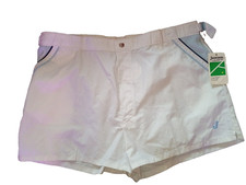 VTG 70  s Jantzen Sport Cream .Blue / Swim Trunks W/Liner Size 40 A7 20