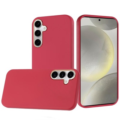 For Samsung S25+/S24+ Case Premium Soft Cover w/ Chrome buttons + Tempered Glass