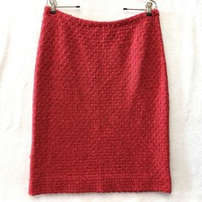 Vintage Size 12 Red Boucle Slub Purl Knit Clusters Textured ILGWU Union USA