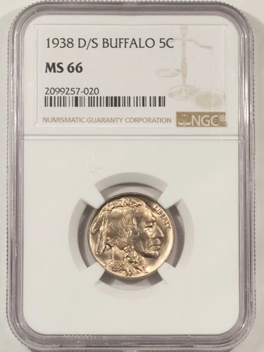 1938-D/S BUFFALO NICKEL - NGC MS-66