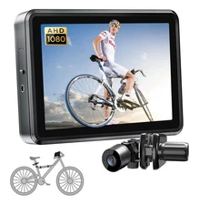 FEISIKE Handlebar Bike Mirror, Bicycle Rear View Camera with 4.3 HD Night Vis...