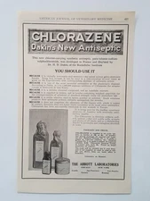 1917 Chlorazene Abbott Laboratories Dakin's Antiseptic Vintage Magazine Print Ad