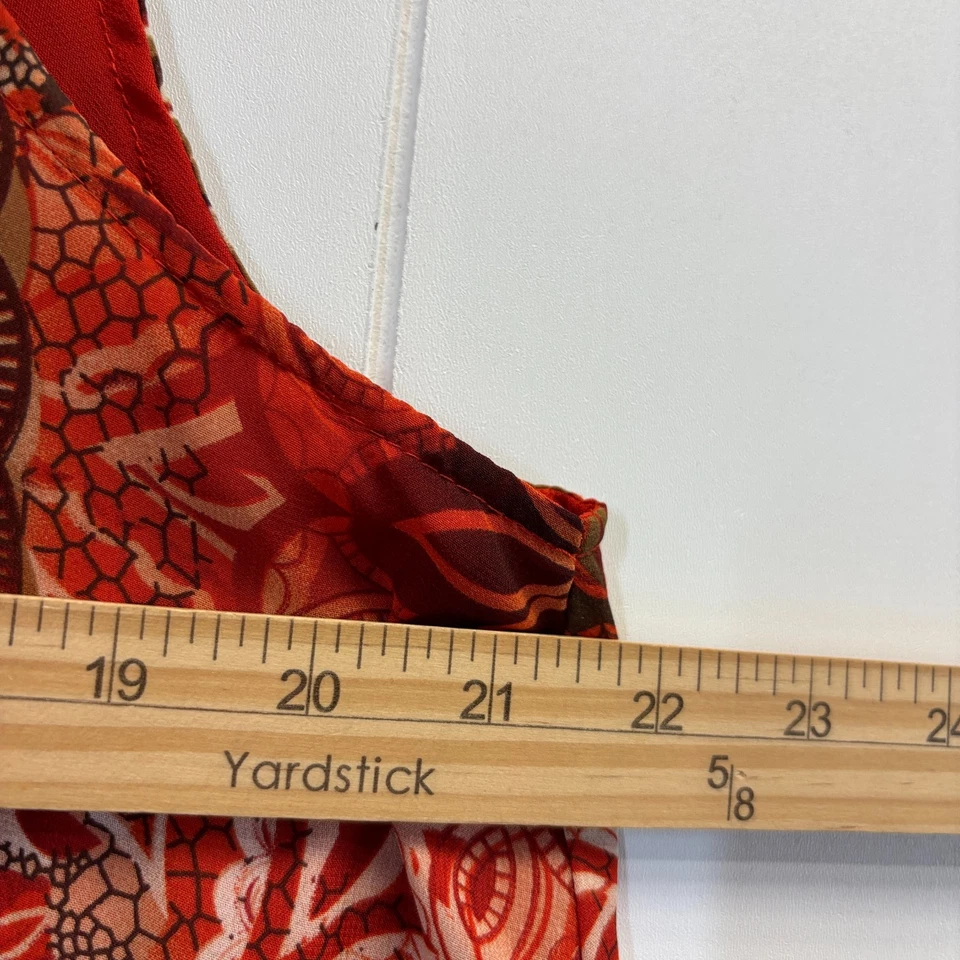 Camiseta sin mangas vintage de moda Bug para mujer boho oficina chifón talla L pañuelo dobladillo Foto 4 de 4