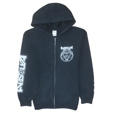 Gildan Herren schwarz durchgehender Reißverschluss schwere Mischung Hoodie Medium Rock Band Design