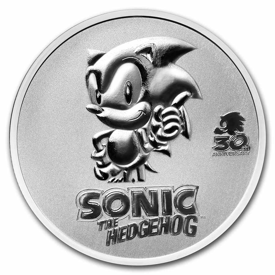 【1オンス銀貨】SONICソニック・ザ・ヘッジホッグ 純銀 .999 SEGA 2021 Niue 1 oz Silver Sonic the Hedgehog 30th Anniversary Coin BU