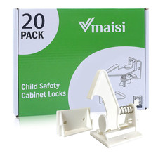 20 Pack Cabinet Locks Child Safety Latches - Baby Proofing Cabinets Drawers Lock