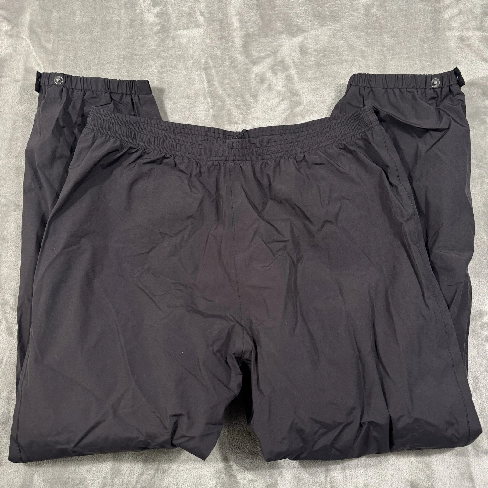 LL Bean Outdoors Mens Nylon Pant Stowaway GoreTex Size Regular Large Black Lined
