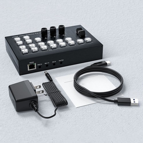 HDMI Video Switcher Mixer Support Multiple Camera Live Streaming OSD PIP MIC - Zdjęcie 5 z 15