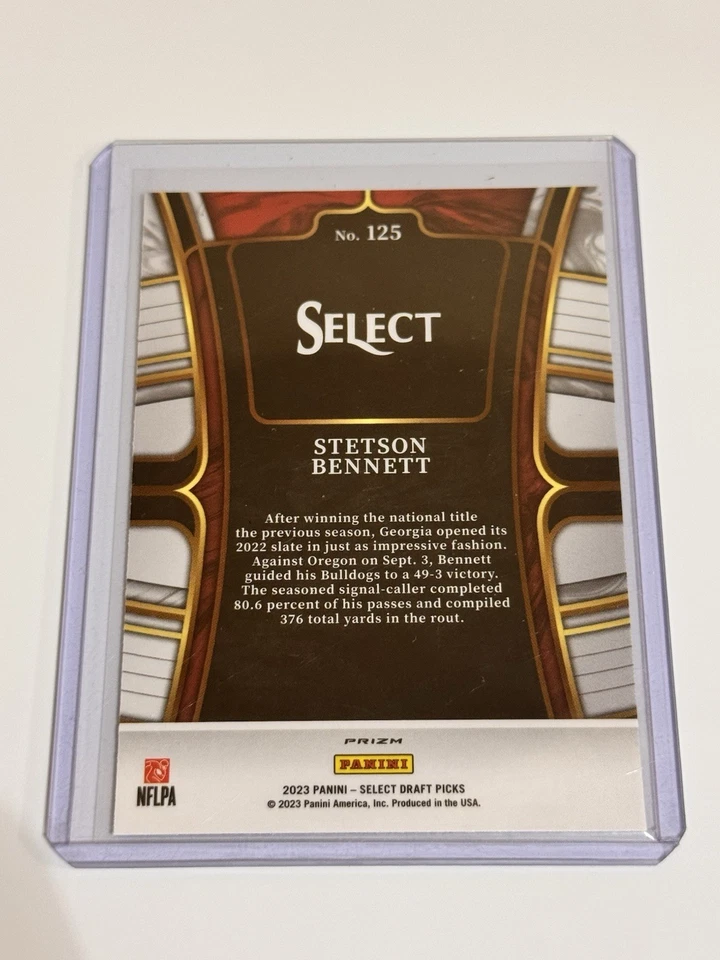 2023 Panini select Stetson Bennett Draft Picks Zebra Case Hit SSP - Image 2 of 2