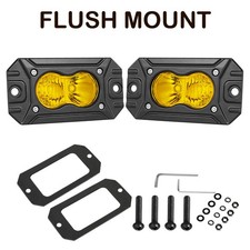 2x 8 120w Flush Mount Cree Led Work Light Bar Spot Pods Driving Reverse Offroad
