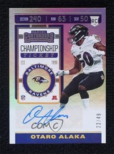 2019 Panini Contenders Rookie Championship Ticket 22/49 Otaro Alaka Auto 0vs5