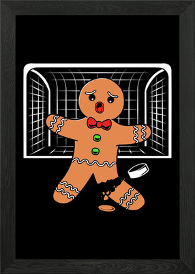 Gerahmtes Wandbild Lebkuchen Eishockey Poster Leinwanddruck Bild
