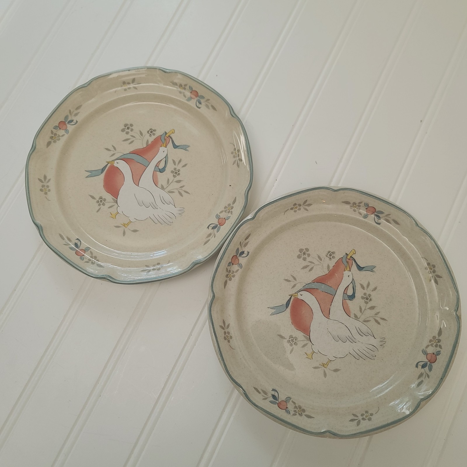 Vintage INTERNATIONAL CHINA Marmalade Geese Goose Duck Country Cottage Dish Set