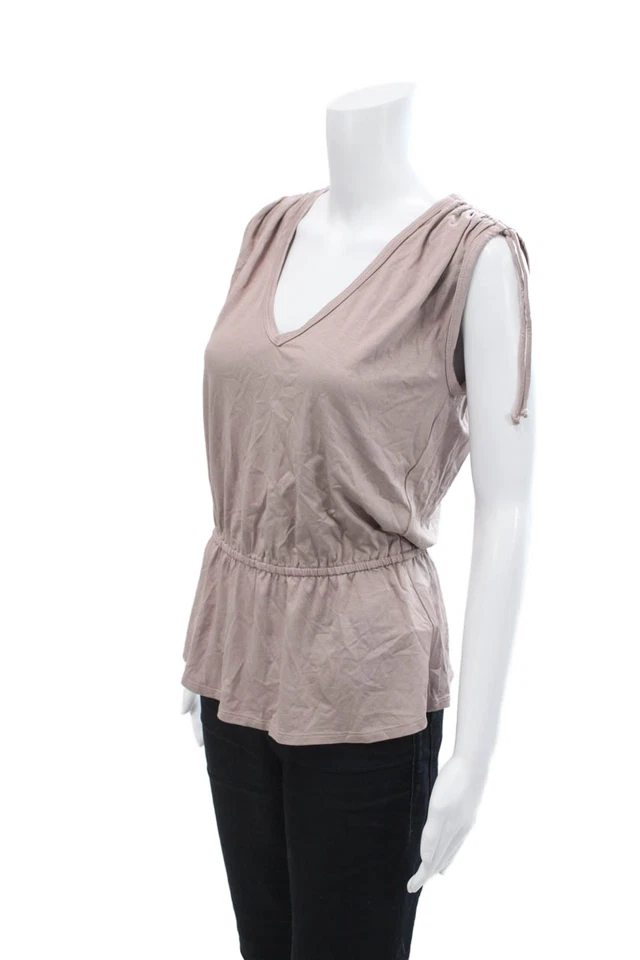 Camiseta sin mangas forrada sin mangas con cuello en V de seda rosa talla S Trina Turk para mujer Foto 2 de 4