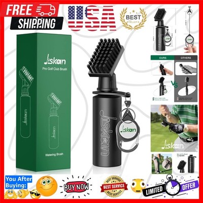 Pro Golf Club Brush Cleaner with Retainer Clip and Squeeze Water Bottle 7.5 I...