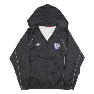 Puma Herren schwarze leichte Zip Jacke M Polyestermischung uni Jogging Sport
