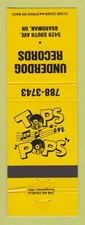 Matchbook Cover - Underdog Records Music Boardman OH YELLOW