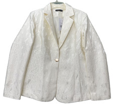 NWT Beninos Lightweight Office Work Suit Jacket Blazer White Cream Size XL