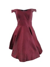 Xscape Women's Off-The-Shoulder Shimmer Dress (8, Apple)