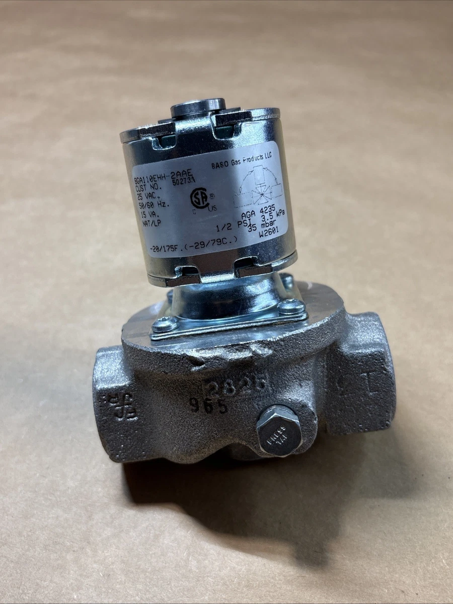 Válvula solenoide de gas BASO BGA110EHH-2AAE 25VAC 1/2” NPT gas natural y LP foto 1