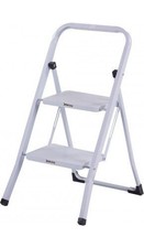Brixo Sgabello scaletta scala a 2 gradini salva spazio in acciaio domestica bian