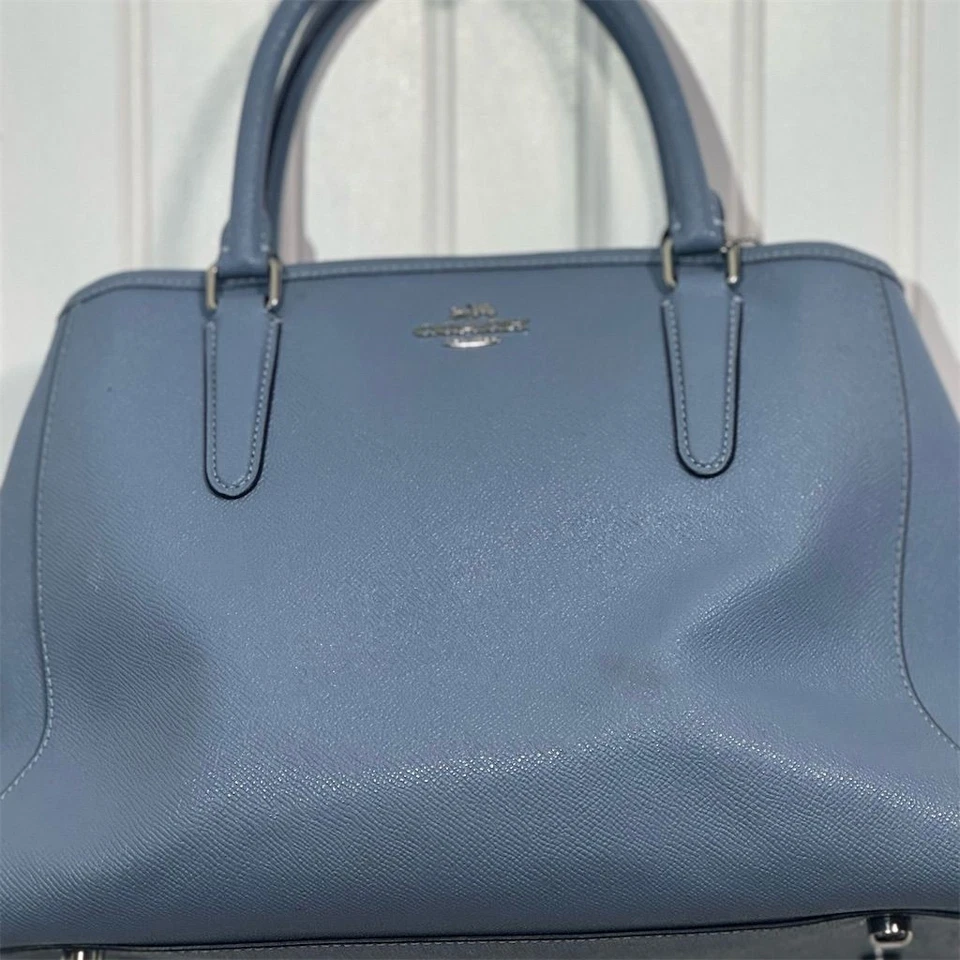 蔻驰鹅卵石皮革挎包托特包蓝色顶部手柄单肩包手提袋手提包 — 第 2/4 张图片