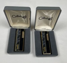 Vintage Colibri Lighter Set Of 2 Black/Gold & Leopard Pattern