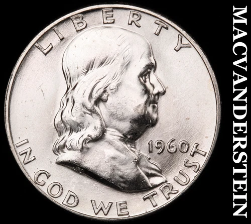 1960 Silver Franklin Half Dollar - Choice Gem Brilliant Unc+++  Lustrous  #i824