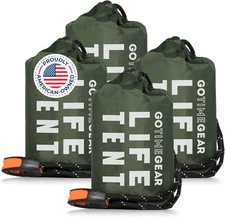 4-PACK Go Time Gear Survival Life Tent • 2 Person Mylar Emergency Shelter Tube