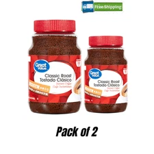 Great Value Classic Medium Roast Instant Coffee, 12 oz (PACK OF 2)