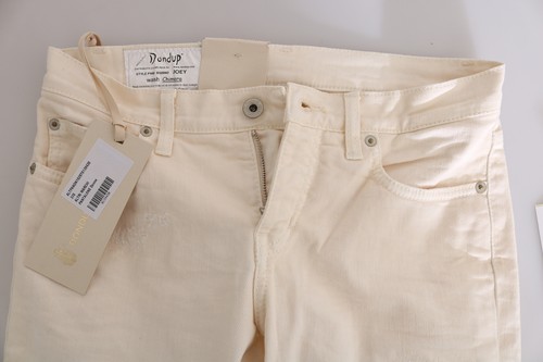 DONDUP Jeans cotone panna vita media skinny denim pantaloni pantaloni s. W26 prezzo consigliato $500 - Foto 5 di 9