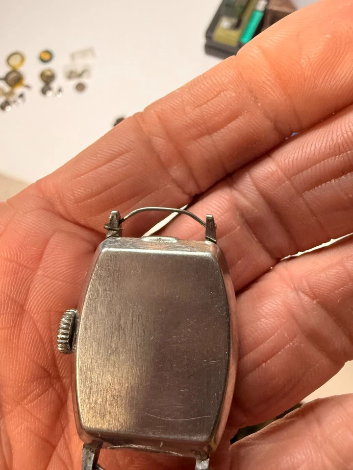 Antiguo reloj de pulsera Westclox Art Deco años 20 30 para hombre subesfera plateada tanque Foto 3 de 3