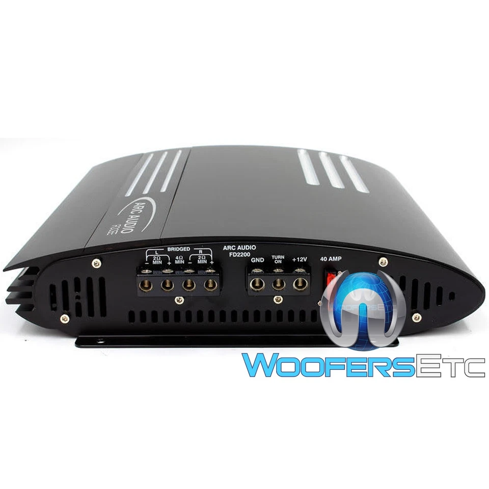 ALTAVOCES SUBWOOFER ARC AUDIO FD2200 COCHE 2 CANALES 740W MAX COMPONENTES AMPLIFICADOR Foto 3 de 4