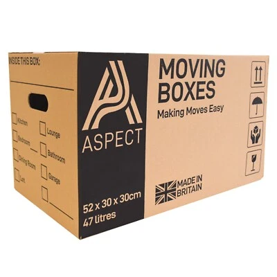 LUXTROUS Moving Box Cardboard Boxes Large Strong 47L Removal Quality Storage 5/10/15/20Pk