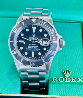 Rolex Submariner Date 1680 Tiffany & Co Dial RARE Vintage Watch