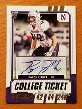 2021 Contenders Draft #178 Paddy Fisher Northwestern Rookie Auto