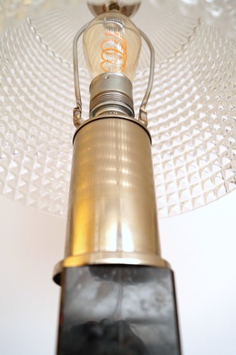 Vintage Lampe 70er Stehleuchte "HIGH DRUM" Einzelstück Granitsockel Stehlampe - Picture 6 of 10