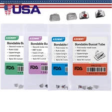 10X AZDENT Dental Ortho 1st 2nd Molar Buccal Tube Roth/MBT 022/ 018 Bondable
