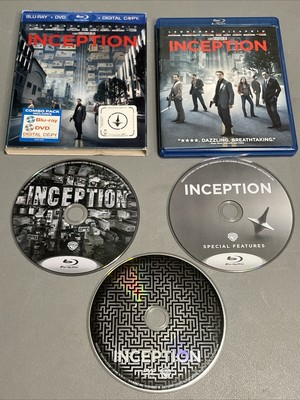 Inception (Blu-ray, 2010) 3 Disc Set With DVD Version