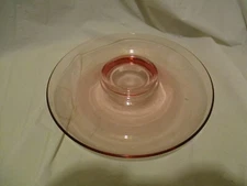 11" Glass Rose  Chip and Dip Clear Glass Tray / Plate / Serving Dish