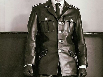 Military Vintageドイツ軍　LEATHER JACKET vintage 1940s 50s German Luftwaffe Style Black Motorcycle