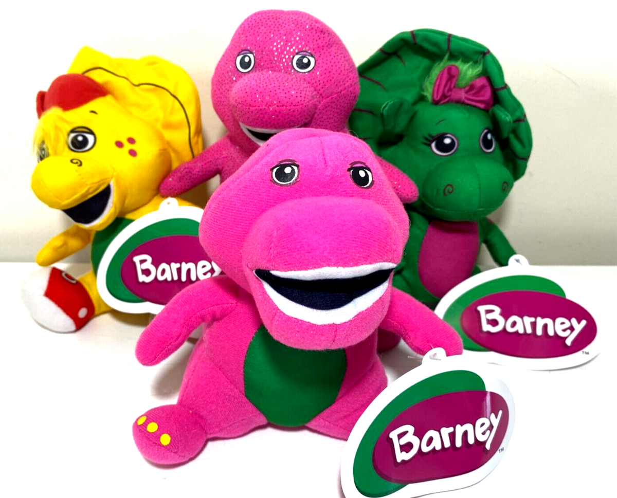 Set of 4 Plush Toys Barney and Friends 7 inch each . New with tag