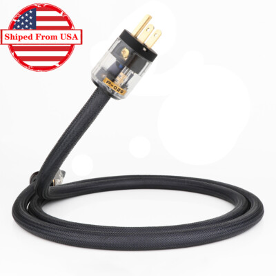 Hi-End Pure Copper Wire with Gold Plated US Plug HiFi Audio Power Supply Cable