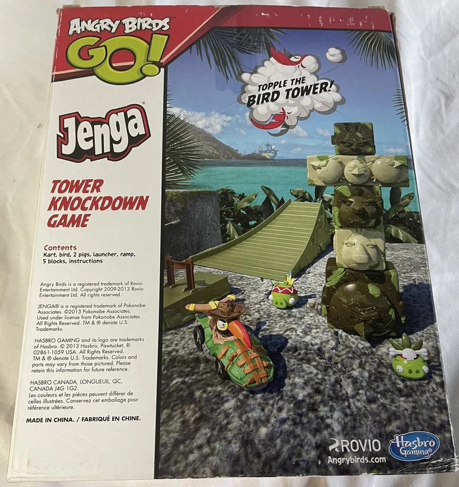 Angry Birds Go Jenga Tower Knockdown Game Hasbro 2013 Missing 1 Pig And Manual - Image 4 of 4