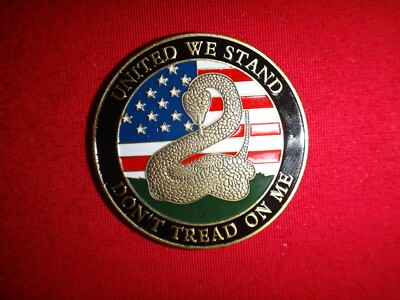 UNITED WE STAND DON'T TREAD ON ME Liberty Bell 1776 2-Side Challenge Coin