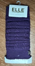 ELLE  Cable knit leg warmers ONE SIZE NEW tf172PE Purple