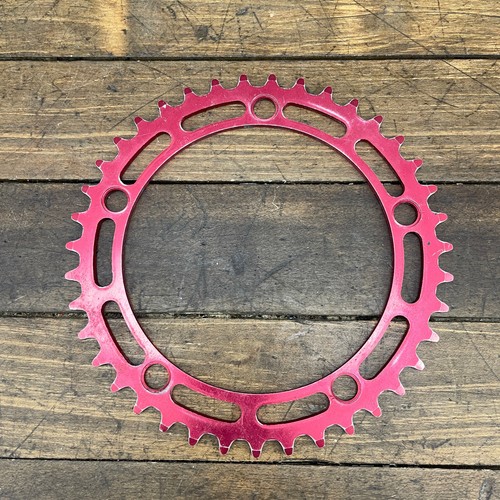 Old School BMX Chainring 39t Red 39 Tooth 130 BCD Vintage Shimano Takagi A4 - 第 4/10 張圖片