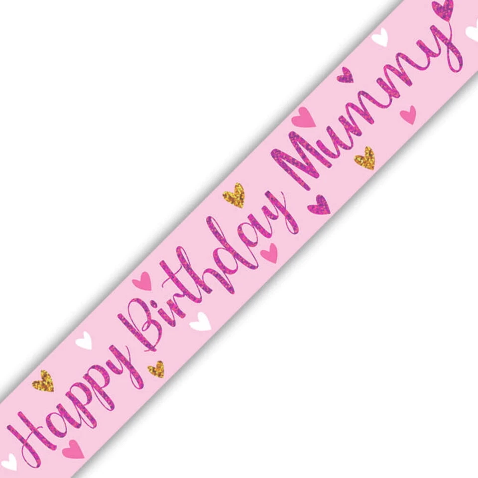 OAKTREE UK LTD Pink Happy Birthday Mummy Foil Banner 9ft
