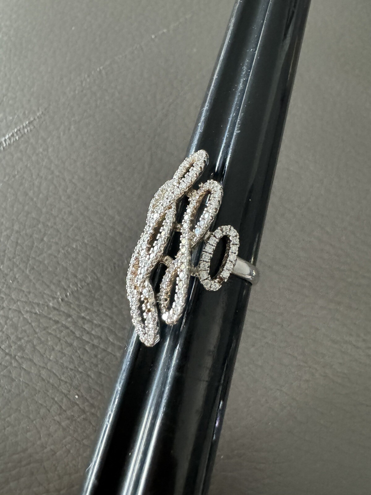 Large Statement Sterling Silver Bold CZ  Ring siz… - image 2