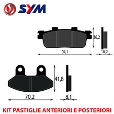 KIT PASTIGLIE FRENO ANTERIORI E POSTERIORI SYM JOYRIDE EVO 200 I 2009 2016